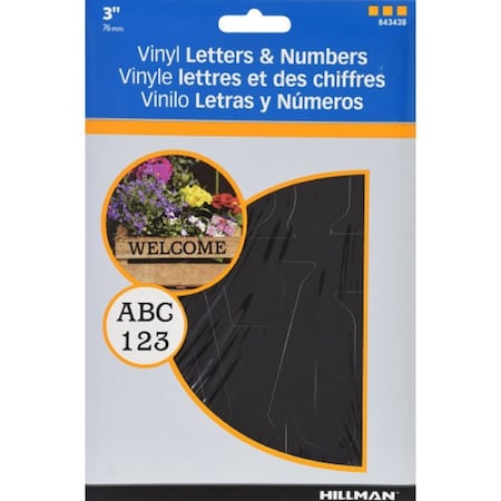 Hillman HILLMAN 3 in. Black Vinyl Self-Adhesive Letter and Number Set 0-9/ A-Z 91 pc, PK6 843438